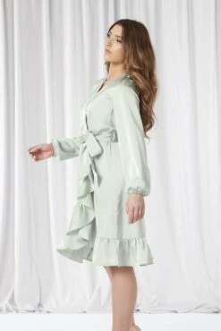 Double Second Sage Frill Wrap Dress -Yumi Clothing Shop aBISz8Hl 11889