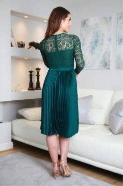 Double Second Lux Lace Dress With Pleated Satin Skirt -Yumi Clothing Shop aFstzTDh 14540