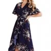 Mela London Dipped Hem Wrap Dress