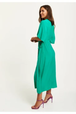 Liquorish Green Maxi Wrap Dress With Kimono Sleeves -Yumi Clothing Shop aXI1GU0Q 15390