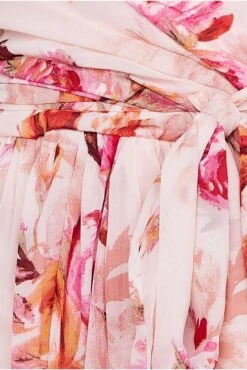 Goddiva Drop Shoulder Wrap Maxi Dress - Peach -Yumi Clothing Shop arB9nn3u 11093