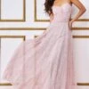 Goddiva Bandeau Sequin & Mesh Maxi Dress - Blush