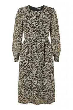 Yumi Black Leopard Long Sleeve Skater Dress -Yumi Clothing Shop cPp8JVoq 14805