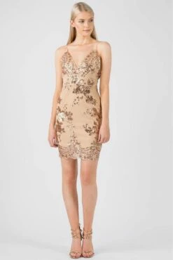Aftershock London Sequin Mesh Cami Dress