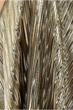 Goddiva Foil Pleated Flare Maxi Dress - Gold -Yumi Clothing Shop cnwRDB1B 12213