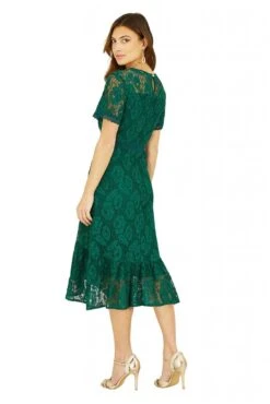 Yumi Green Lace Skater Midi Dress With Ruffle Hem 7 Yumi Green Lace Skater Midi Dress With Ruffle Hem -Yumi Clothing Shop dWIjalLa 13368
