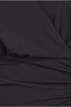 Goddiva Front Wrap Gathered Maxi Dress - Black -Yumi Clothing Shop dYJ1R60I 11081