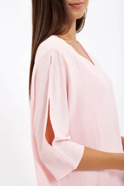 Liquorish Pink Relaxed Fit Midi Dress With Pockets -Yumi Clothing Shop dodlWyFd 8324