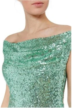 Goddiva Pleated Bodice Sequin & Chiffon Maxi Dress - Mint -Yumi Clothing Shop dr1964 mint dt l 1