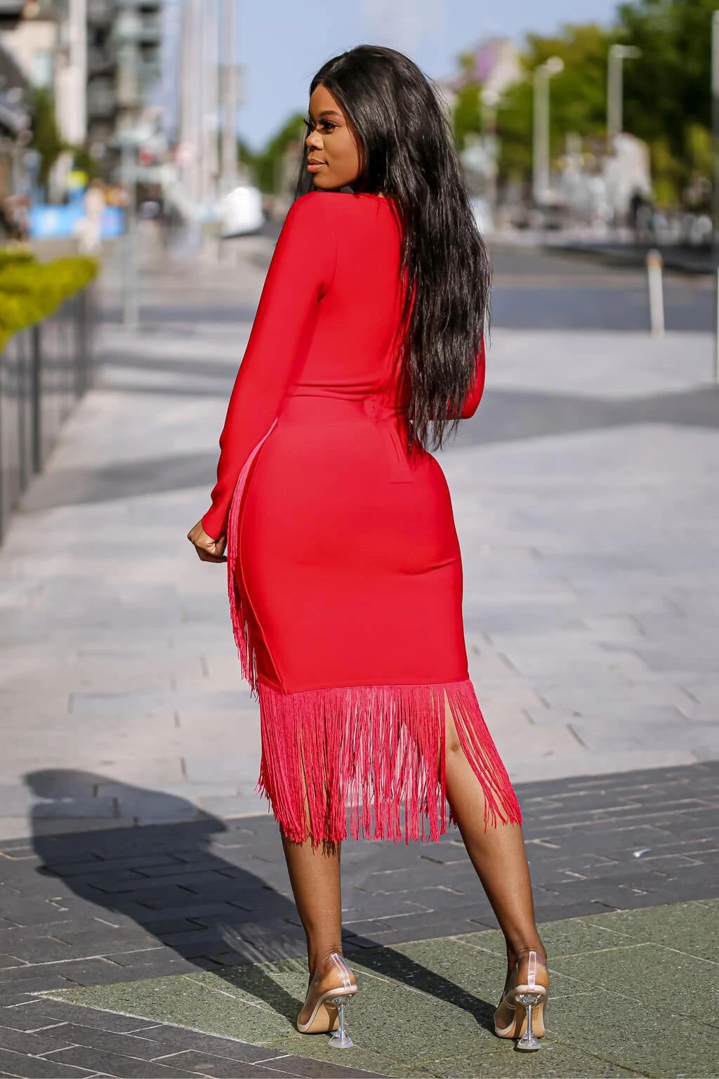 Setsofran London Red Fringe Bandage Dress 3 Setsofran London Red Fringe Bandage Dress - Image 3