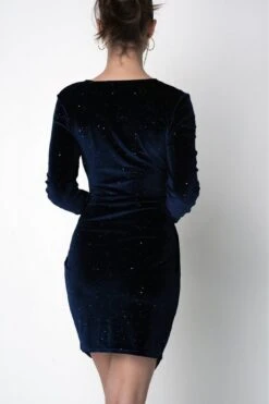 Double Second Navy Velvet Sparkle Bodycon Wrap Dress 6 Double Second Navy Velvet Sparkle Bodycon Wrap Dress -Yumi Clothing Shop eDtrYfjG 14352