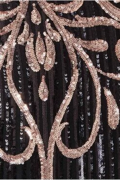 Goddiva Plus Sequin & Mesh Embroidered Maxi Dress - Black -Yumi Clothing Shop eKyKLBQ6 13098