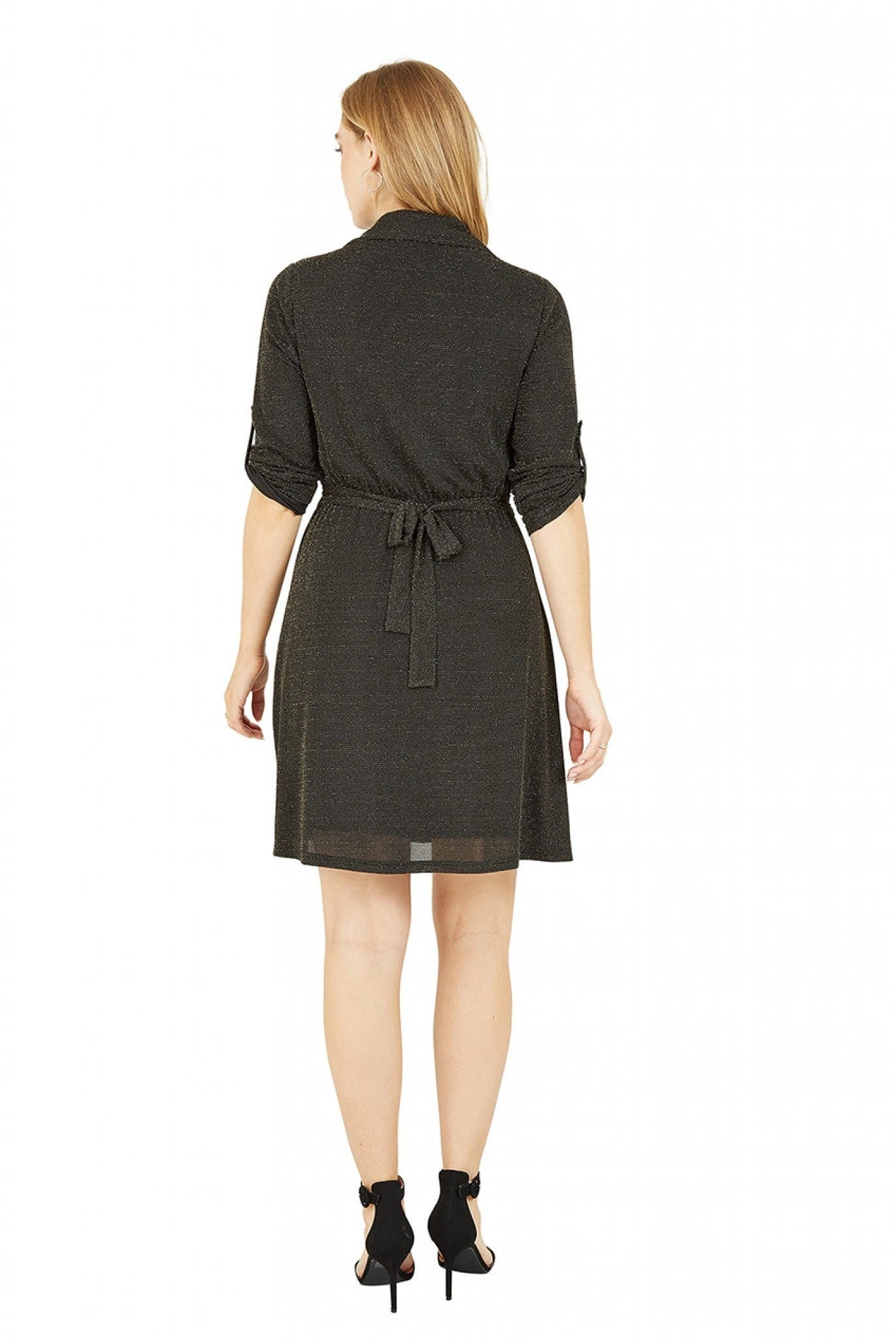 Mela London Black Sparkly Shirt Dress 3 Mela London Black Sparkly Shirt Dress - Image 3