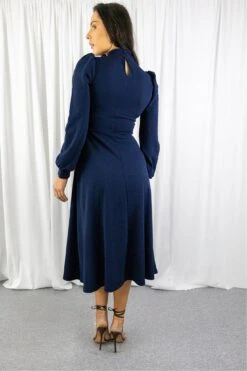 Signage Navy Long Sleeve Turtle Neck Midi Dress -Yumi Clothing Shop feQr6uaj 15675