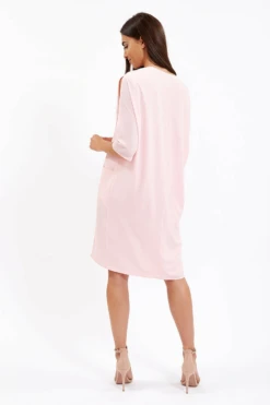Liquorish Pink Relaxed Fit Midi Dress With Pockets -Yumi Clothing Shop gFdDrPQi 8324