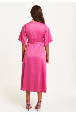 Liquorish Pink Midi Wrap Dress With Kimono Sleeves -Yumi Clothing Shop gNvFlTp2 14686