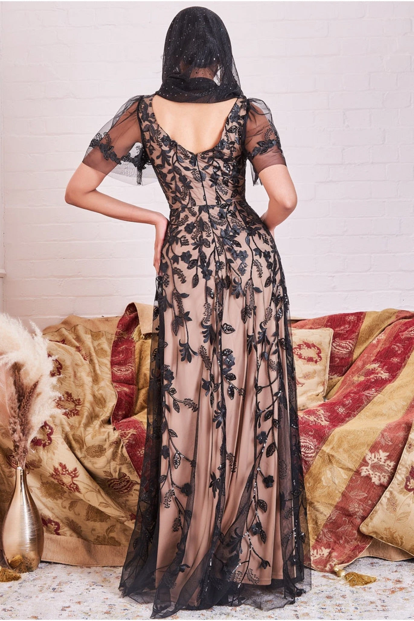 Goddiva Modesty Flared Sleeve Maxi Dress - Black 2 Goddiva Modesty Flared Sleeve Maxi Dress - Black - Image 2