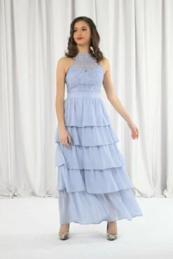 Double Second Light Blue Tiered Bridesmaid Dress 9 Double Second Light Blue Tiered Bridesmaid Dress -Yumi Clothing Shop grlGnJGJ 11907