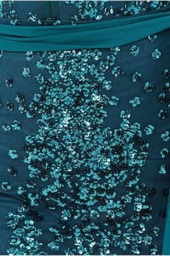 Goddiva Plus Spread On Sequin Maxi Dress - Emerald -Yumi Clothing Shop h3q4Abak 13107