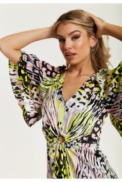 Liquorish Multicolour Abstract Print Mini Dress -Yumi Clothing Shop hl4fSsWp 15641