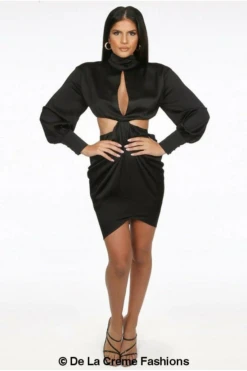 De La Creme Fashions Pleated High Neck Cut Out Mini Dress 22 De La Creme Fashions Pleated High Neck Cut Out Mini Dress -Yumi Clothing Shop izpTooKQ 9588