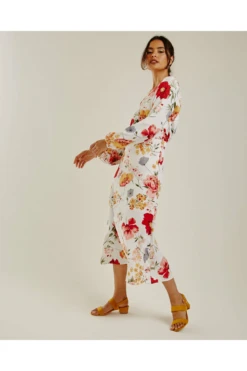 Dusty Pink Floral Chiffon Maxi Dress | White -Yumi Clothing Shop jZOiOtok 11531