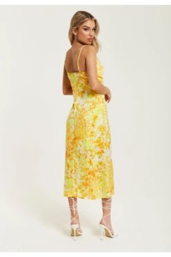 Liquorish Yellow And Orange Floral Print Ruched Maxi Dress 10 Liquorish Yellow And Orange Floral Print Ruched Maxi Dress -Yumi Clothing Shop k6Hcq1Tn 15652