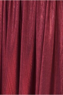 Goddiva One Shoulder Slinky Foil Flared Maxi Dress - Wine -Yumi Clothing Shop kuPtnmFG 14139