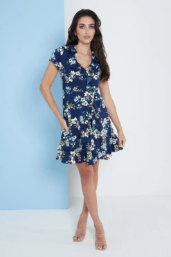 Lilura London Navy Blue Floral Wrap Frill Dress 8 Lilura London Navy Blue Floral Wrap Frill Dress -Yumi Clothing Shop kzTmSKkd 15701