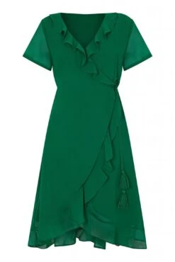 Yumi Green Frill Wrap Dress -Yumi Clothing Shop l8Hn6pI5 14882