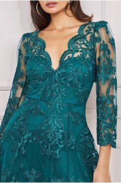 Goddiva Scalloped Lace Dipped Hem Midi Dress - Emerald 6 Goddiva Scalloped Lace Dipped Hem Midi Dress - Emerald -Yumi Clothing Shop lUBxCHQL 10477