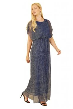 Mela London Blue Shimmer Maxi Dress