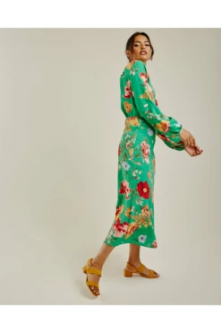 Dusty Pink Floral Chiffon Maxi Dress | Green -Yumi Clothing Shop mHKZCYtV 11530