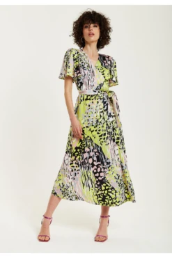 Liquorish Multicolour Abstract Print Midi Wrap Dress -Yumi Clothing Shop mHaTSiOA 15654