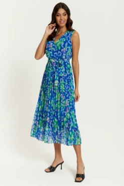 Hoxton Gal Wrap Front Multicolour Green Leopard Print Dress -Yumi Clothing Shop mcJI5ozF 14180