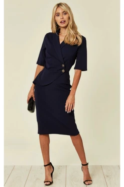 De La Creme Fashions Diane Wrap Blazer Dress