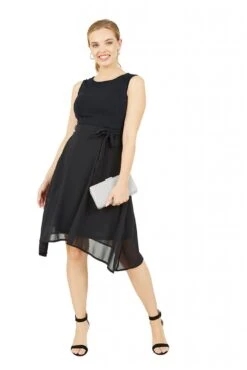 Mela London Blue Sparkle Dress With Woven Skirt