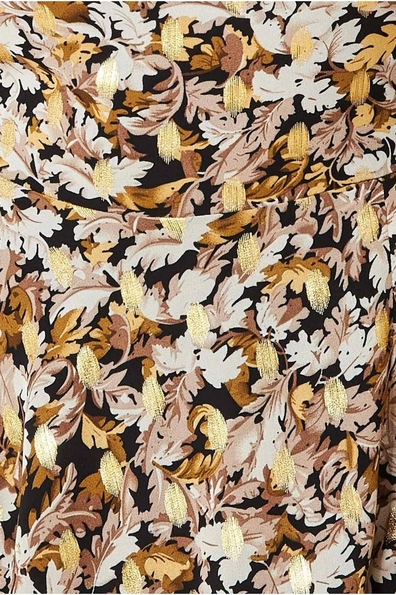 Goddiva Leaf Print Shirred Back Midi Dress - Leaf Print 4 Goddiva Leaf Print Shirred Back Midi Dress - Leaf Print - Image 4