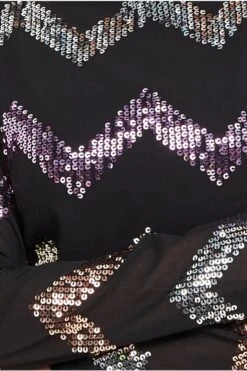 Goddiva Sequin Zig Zag Shift Mini Dress - Black -Yumi Clothing Shop ogRcbN1e 13734