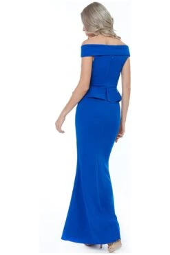 Goddiva Bardot Crossover Maxi Dress - Vividblue -Yumi Clothing Shop om4wmtcz 13876