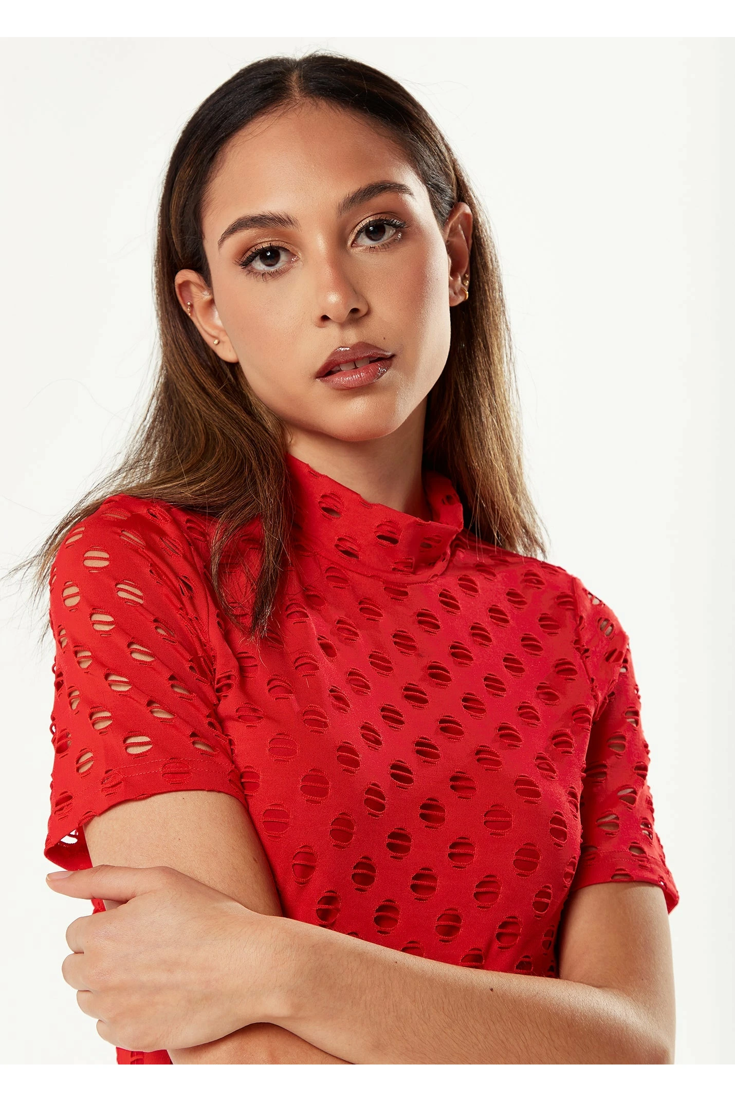 Liquorish High Neck Open Back Red Midi Dress - Red 5 Liquorish High Neck Open Back Red Midi Dress - Red - Image 5