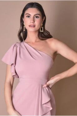 Goddiva Waterfall Sleeve Wrap Midi Dress - Blush -Yumi Clothing Shop pXegqXXy 15540