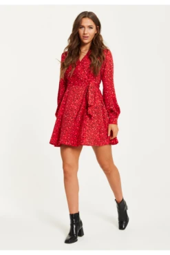 Liquorish Heart Print Mini Wrap Dress -Yumi Clothing Shop pYiuIH1F 14954