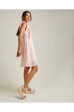 Dusty Pink Wrapped Broderie Dress | Pink -Yumi Clothing Shop pmXuh76z 11557