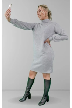 Signage Light Grey Funnel Neck Long Sleeve Dress 7 Signage Light Grey Funnel Neck Long Sleeve Dress -Yumi Clothing Shop qG2qPVqB 13752