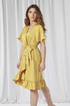 Double Second Frill Wrap Dress With Tea Sleeve -Yumi Clothing Shop qV6voGcM 14408