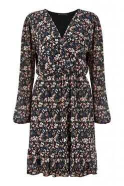 Mela London Ditsy Flower Print Wrap Layered Frill Dress -Yumi Clothing Shop qV7oqsQz 14446