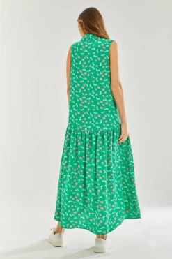Liquorish Oversized Cherry Print Maxi Dress Green -Yumi Clothing Shop qifZTIVI 9775