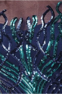 Goddiva Long Sleeve Sequin Flame Maxi Dress - Navy 9 Goddiva Long Sleeve Sequin Flame Maxi Dress - Navy -Yumi Clothing Shop r84mSs9l 13069