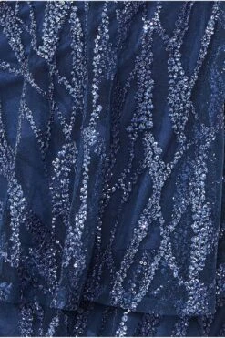 Goddiva Embroidered Mesh Tiered Midi Dress - Navy -Yumi Clothing Shop rnJNP1Mv 15227